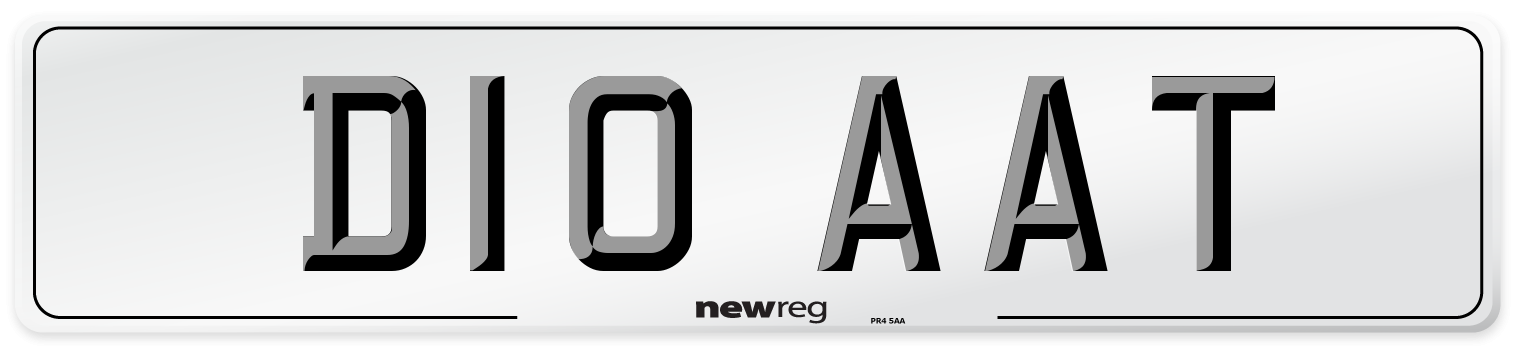 D10 AAT Number Plate from New Reg